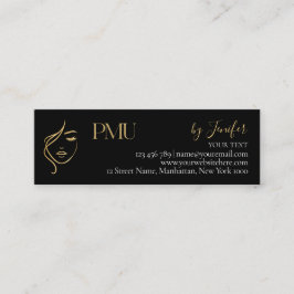 Luxe zwart & goud PMU bedankkaart Klantenkaartje