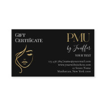 Luxe Zwart & Goud PMU Cadeaubon Card