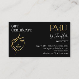 Luxe Zwart & Goud PMU Cadeaubon Card Klantenkaartje