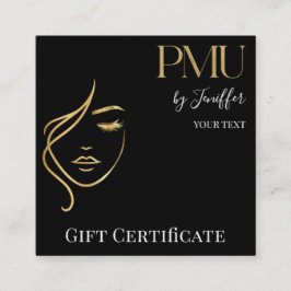 Luxe Zwart & Goud PMU Cadeaubon Card Klantenkaartje