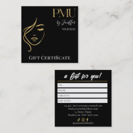 Luxe Zwart & Goud PMU Cadeaubon Card Klantenkaartje
