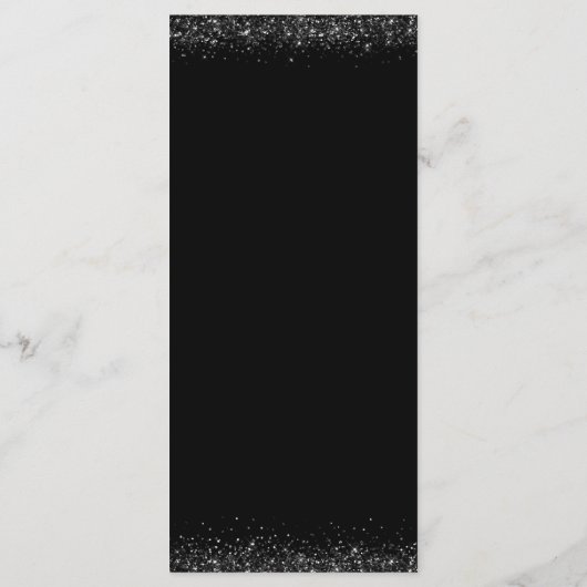 Luxe zwart goud quinceañera menu (Achterkant)