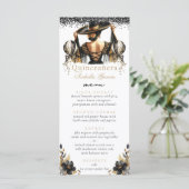 Luxe zwart goud quinceañera menu (Staand voorkant)