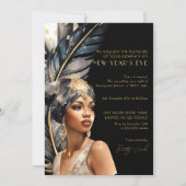 Luxe Zwart Goud Retro 1920 Nieuwjaar Feest Kaart (Voorkant)