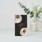 Luxe Zwart Goud Schrift Monogram Rechtsanwaltsbure Visitekaartje (Staand voorkant)