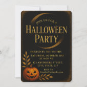 Luxe Zwart & Goud Spooky Elegant Halloween Kaart (Voorkant)