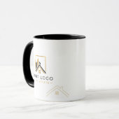 Luxe zwart goud vastgoed logo  mok (Voorkant links)