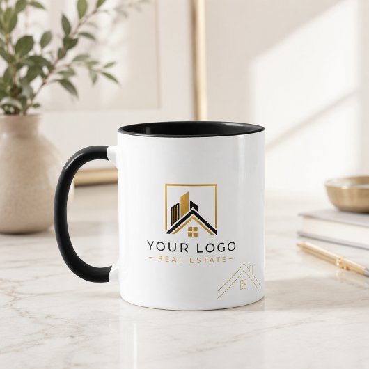 Luxe zwart goud vastgoed logo  mok