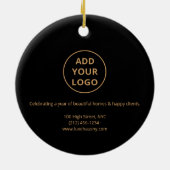 Luxe Zwart & Goud Vastgoed Ornament (Achterkant)