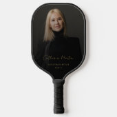 Luxe Zwart Goud Vastgoed Promotie Pickleball Paddle (Voorkant)