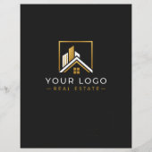 Luxe Zwart Goud Vastgoed QR Design Flyer (Achterkant)