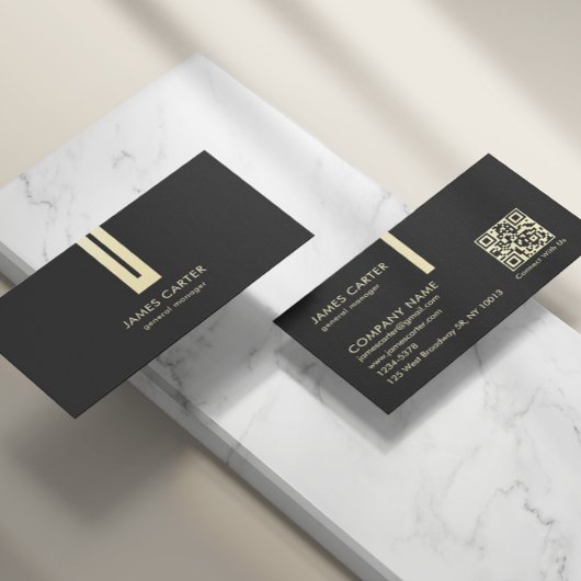 Luxe zwart & goud visitekaartje