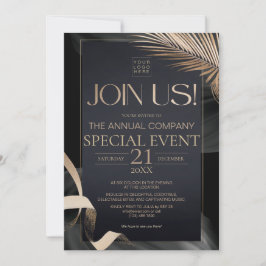 Luxe Zwart Goud Zakelijk Jaarlijks Speciaal Evenem Kaart