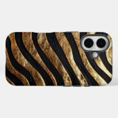 Luxe Zwart & Goud Zebra Strepen Telefoonhoes Case-Mate iPhone Case (Achterkant (horizontaal))