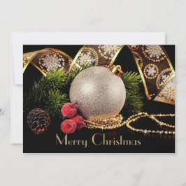Luxe Zwart Goud Zilver Classic Kerst Kaart