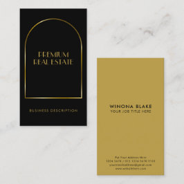 Luxe Zwart & Gouden Boog Lijst Visitekaartje