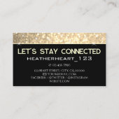 Luxe Zwart Gouden Glitter Glam Sparkle Glamour Visitekaartje (Achterkant)