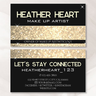 Luxe Zwart Gouden Glitter Glam Sparkle Glamour Visitekaartje