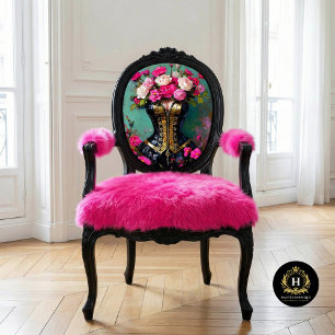 Luxe Zwart Gouden Korset Roze Bloemendecoupe Tissuepapier