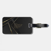 Luxe zwart gouden lijnen Professionele Advocaat Bagagelabel (Achterkant horizontaal)