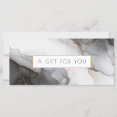Luxe Zwart Gouden Marmer QR Code Cadeaubon (Voorkant)