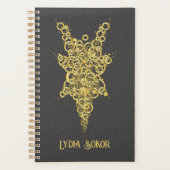 Luxe zwart-gouden planner met mechanische ster (Voorkant)