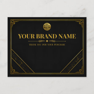 Luxe zwart gouden sieraden verpakkingskaart briefkaart