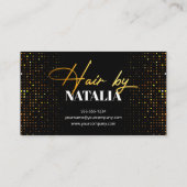 Luxe Zwart Gouden Sparkle Kapsalon Kortingskaartje (Achterkant)