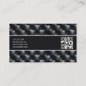 Luxe Zwart & Grijs Padding Pattern Real Estate Visitekaartje (Achterkant)