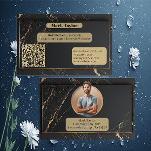 Luxe Zwart Holistisch Welzijn Coach Alcohol Ink  Visitekaartje
