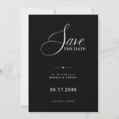 Luxe Zwart Huwelijksfoto Save The Date (Voorkant)