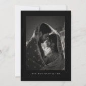 Luxe Zwart Huwelijksfoto Save The Date (Achterkant)