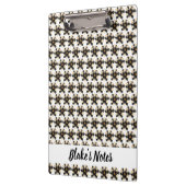 Luxe Zwart Ivoor Bloemen Naam Klembord (Links)