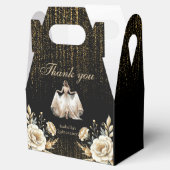 Luxe zwart ivoor goud Mexicaanse stijl quinceañera Bedankdoosjes (Geopend)
