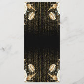 Luxe zwart ivoor & goud quinceañera menu (Achterkant)