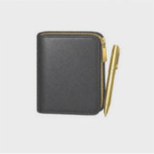 Luxe Zwart Lederen Planner Sticker Executive Baas (Voorkant)