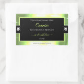Luxe Zwart Licht Groen Brilliants Product Label (Tas)