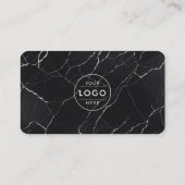 Luxe Zwart Marmer 3 QR Code Multi Social Visitekaartje (Achterkant)