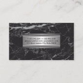 Luxe Zwart Marmer | Chef Icoon Metallic Banner Visitekaartje (Achterkant)
