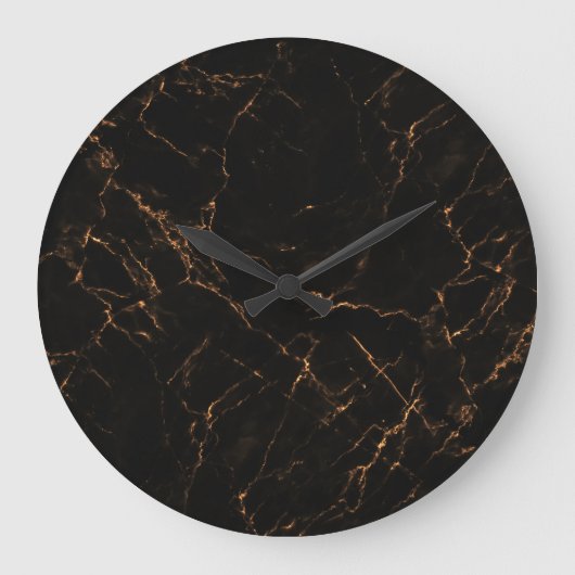 Luxe zwart marmer: elegante textuur grote klok (Voorkant)