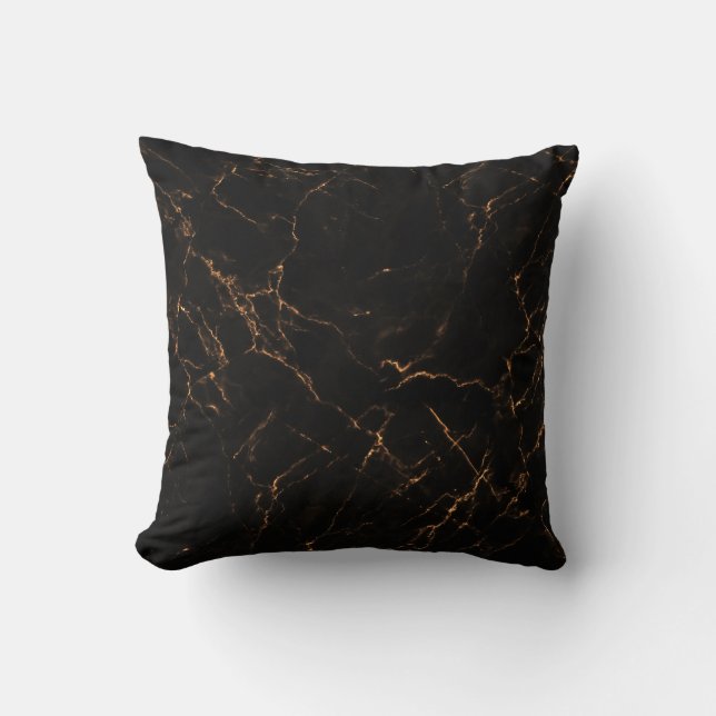 Luxe zwart marmer: elegante textuur kussen (Voorkant)