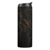 Luxe zwart marmer: elegante textuur thermosbeker (Gedraaid links)