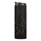 Luxe zwart marmer: elegante textuur thermosbeker (Geroteerd rechts)