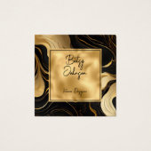 Luxe zwart marmer en goudfolie Visitekaartje (Voorkant)