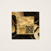 Luxe zwart marmer en goudfolie Visitekaartje (Achterkant)