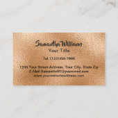 Luxe zwart marmer en koper Professional Visitekaartje (Achterkant)