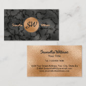 Luxe zwart marmer en koper Professional Visitekaartje (Voorkant / Achterkant)