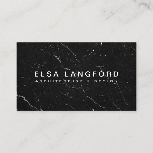 Luxe zwart marmer II architectuur, interieurontwer Visitekaartje (Voorkant)