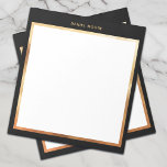 Luxe Zwart & Metallic Goud Lijst Monogram Notitieblok<br><div class="desc">Dit chique zwart & gouden lijsten notitieblok is ideaal voor de hedendaagse minimalist. Met zijn luxe en professionele uitstraling is het perfect voor mensen die van zwart en goud en moderne dingen houden.</div>