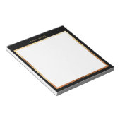 Luxe Zwart & Metallic Goud Lijst Monogram Notitieblok (Schuin)